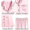 image:imageSWOMOG Womens 2 PCS  3 PCS Pajamas Set Silk Satin Long Sleeve Sleepwear Button Down Loungewear Pjs NightwearZ  Pink  2 Pcs