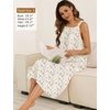 image:imageSWOMOG Womens Cotton Nightgowns Sleeveless Night Gown Embroidery House Dress Soft Long Nightdress with PocketsWhite Floral