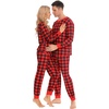image:imageSWOMOG Womens Matching Family Pajama Sets Christmas Couple Long Sleeve PJs Holiday 2 PCS Sleepwear Set Household Long Pants