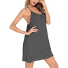image:imageSWOMOG Womens Sleeveless Nightgown Chemise Short Racerback Sexy Sleepshirt Camisole Slip Dress Loungewear Dark Gray