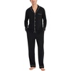image:imageSWOMOG Men Pajamas Set Comfy Modal Pjs Button Down Sleepwear 2 Piece Long Sleeve Lounge Set Soft Nightwear with PocketsBlack