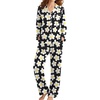 image:imageSWOMOG Pajamas Womens Long Sleeve Sleepwear Soft Button Down Loungewear Pjs Set Nightwear SXXL Black Flower