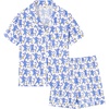 image:imageSWOMOG Unisex Girls Boys Soft Pajamas Set ButtonDown PJs Short Sleeve Sleepwear Toddler Cute Lounge SetsBlue Monkey
