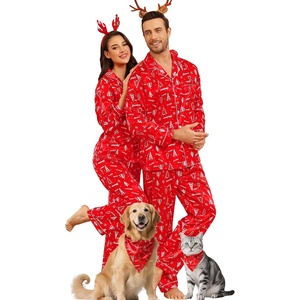 image:imageSWOMOG Couples Matching Silk Satin Pajamas Set Long Sleeve Sleepwear Soft Button Down Loungewear 2 Pcs Pj SetRed Christmas Tree