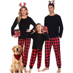 image:imageSWOMOG Family Matching Pajamas Set Christmas Plaid Pajamas for Men Women Long Sleeve Sleepwear Pjs Set