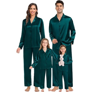 image:imageSWOMOG Pajamas Sets Silk Long Sleeve Sleepwear Soft Button Down Loungewear Pjs Set Dark Green