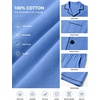image:imageSWOMOG 100 Cotton Men Pajamas Set Button Down Short Sleeve Sleepwear Loungewear Pjs Set with PocketsAzure Blue