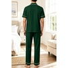 image:imageSWOMOG 100 Cotton Men Pajamas Set Button Down Short Sleeve Sleepwear Loungewear Pjs Set with PocketsGreen