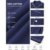 image:imageSWOMOG 100 Cotton Men Pajamas Set Button Down Short Sleeve Sleepwear Loungewear Pjs Set with PocketsNavy Blue