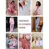 image:imageSWOMOG 100 Cotton Women Pajamas Set Long Sleeve Sleepwear 2 PCS Loungewear Set Button Down Pjs Set with PocketsPink White Stripes