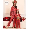 image:imageSWOMOG Matching Family Pajamas Set Women amp Men amp Kids Silk Satin Pjs 2 Pcs Long Sleeve Button Down Sleepwear with 2 PocketsKids Christmas Red Plaid 120Age for 67Y