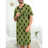 image:imageSWOMOG Mens Nightgown Short Sleeve Lounge Sleep Henley Shirt Pajama Big amp Tall Nightshirt Comfy Nightwear M3XLArmy Green Bigfoot
