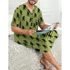 image:imageSWOMOG Mens Nightgown Short Sleeve Lounge Sleep Henley Shirt Pajama Big amp Tall Nightshirt Comfy Nightwear M3XLArmy Green Bigfoot