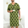 image:imageSWOMOG Mens Nightgown Short Sleeve Lounge Sleep Henley Shirt Pajama Big amp Tall Nightshirt Comfy Nightwear M3XLArmy Green Bigfoot