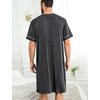 image:imageSWOMOG Mens Nightgown Short Sleeve Lounge Sleep Henley Shirt Pajama Big amp Tall Nightshirt Comfy Nightwear M3XLDeep Grey