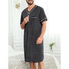image:imageSWOMOG Mens Nightgown Short Sleeve Lounge Sleep Henley Shirt Pajama Big amp Tall Nightshirt Comfy Nightwear M3XLDeep Grey