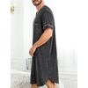 image:imageSWOMOG Mens Nightgown Short Sleeve Lounge Sleep Henley Shirt Pajama Big amp Tall Nightshirt Comfy Nightwear M3XLDeep Grey