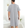 image:imageSWOMOG Mens Nightgown Short Sleeve Lounge Sleep Henley Shirt Pajama Big amp Tall Nightshirt Comfy Nightwear M3XLGrey