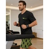 image:imageSWOMOG Mens Pajama Set Short Sleeve Pjs Set Soft Comfy Sleepwear Summer 2 Piece Loungewear Print With Pocket SXXLArmy Green Bigfoot