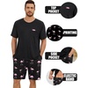 image:imageSWOMOG Mens Pajama Set Short Sleeve Pjs Set Soft Comfy Sleepwear Summer 2 Piece Loungewear Print With Pocket SXXLPink Flamingos