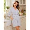 image:imageSWOMOG Womens Maternity Nursing Robe Pregnancy Breastfeeding Bathrobes 3 in 1 Labor Delivery NightgownSilver Grey
