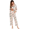 image:imageSWOMOG Womens Silk Satin Pajamas Set Long Sleeve Button Down Sleepwear 2 Piece Lounge Set Pj Set XS3XLCactus Pink
