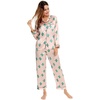 image:imageSWOMOG Womens Silk Satin Pajamas Set Long Sleeve Button Down Sleepwear 2 Piece Lounge Set Pj Set XS3XLCactus Pink