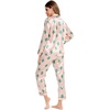 image:imageSWOMOG Womens Silk Satin Pajamas Set Long Sleeve Button Down Sleepwear 2 Piece Lounge Set Pj Set XS3XLCactus Pink