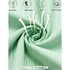 image:imageSWOMOG 100 Cotton Women Pajamas Set 2 Piece Short Sleeve Sleepwear Gingham Button Down Lounge Set Soft Ruffle PjsGreen Striped