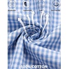 image:imageSWOMOG 100 Cotton Women Pajamas Set 2 Piece Short Sleeve Sleepwear Gingham Button Down Lounge Set Soft Ruffle PjsLight Blue White Plaid