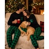 image:imageSWOMOG Adult Christmas Pajamas Buffalo Plaid Pajama Pants with Pockets Long Sleeve Tops for Couples amp FamilyBlack  Green Plaid