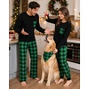 image:imageSWOMOG Adult Christmas Pajamas Buffalo Plaid Pajama Pants with Pockets Long Sleeve Tops for Couples amp FamilyBlack  Green Plaid
