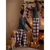 image:imageSWOMOG Adult Christmas Pajamas Buffalo Plaid Pajama Pants with Pockets Long Sleeve Tops for Couples amp FamilyDeep Grey