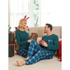 image:imageSWOMOG Adult Christmas Pajamas Buffalo Plaid Pajama Pants with Pockets Long Sleeve Tops for Couples amp FamilyGreen Plaid