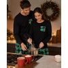 image:imageSWOMOG Adult Christmas Pajamas Buffalo Plaid Pajama Pants with Pockets Long Sleeve Tops for Couples amp FamilyGreen Pliadcandy Cane