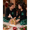 image:imageSWOMOG Adult Christmas Pajamas Buffalo Plaid Pajama Pants with Pockets Long Sleeve Tops for Couples amp FamilyGreen Pliadcandy Cane