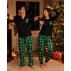 image:imageSWOMOG Adult Christmas Pajamas Buffalo Plaid Pajama Pants with Pockets Long Sleeve Tops for Couples amp FamilyGreen Pliadcandy Cane