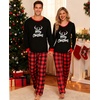 image:imageSWOMOG Adult Christmas Pajamas Buffalo Plaid Pajama Pants with Pockets Long Sleeve Tops for Couples amp FamilyMerry Christmasplaid