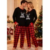 image:imageSWOMOG Adult Christmas Pajamas Buffalo Plaid Pajama Pants with Pockets Long Sleeve Tops for Couples amp FamilyMerry Christmasplaid