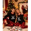 image:imageSWOMOG Adult Christmas Pajamas Buffalo Plaid Pajama Pants with Pockets Long Sleeve Tops for Couples amp FamilyMerry Christmasplaid