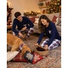 image:imageSWOMOG Adult Christmas Pajamas Buffalo Plaid Pajama Pants with Pockets Long Sleeve Tops for Couples amp FamilyNavy Blue