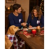 image:imageSWOMOG Adult Christmas Pajamas Buffalo Plaid Pajama Pants with Pockets Long Sleeve Tops for Couples amp FamilyNavy Blue
