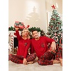 image:imageSWOMOG Adult Christmas Pajamas Buffalo Plaid Pajama Pants with Pockets Long Sleeve Tops for Couples amp FamilyRed Plaid