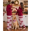 image:imageSWOMOG Adult Christmas Pajamas Buffalo Plaid Pajama Pants with Pockets Long Sleeve Tops for Couples amp FamilyWine Red Christmas Tree