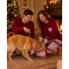 image:imageSWOMOG Adult Christmas Pajamas Buffalo Plaid Pajama Pants with Pockets Long Sleeve Tops for Couples amp FamilyWine Red Christmas Tree