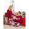 image:imageSWOMOG Adult Christmas Pajamas Buffalo Plaid Pajama Pants with Pockets Long Sleeve Tops for Couples amp FamilyWine Red Plaid