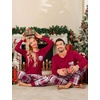 image:imageSWOMOG Adult Christmas Pajamas Buffalo Plaid Pajama Pants with Pockets Long Sleeve Tops for Couples amp FamilyWine Red Plaid