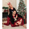 image:imageSWOMOG Adult Christmas Pajamas Buffalo Plaid Pajama Pants with Pockets Long Sleeve Tops for Couples amp FamilyXmas Reindeerplaid
