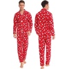 image:imageSWOMOG Christmas Family Matching Pajamas Long Sleeve Pj Set Festival Party Comfy Sleepwear with Button