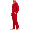 image:imageSWOMOG Christmas Red Pajamas for Men Comfy Cotton Pj Set Button Down Modal Winter Nightwear Long Sleeve Sleepwear Two Piece Lightweight Outfits